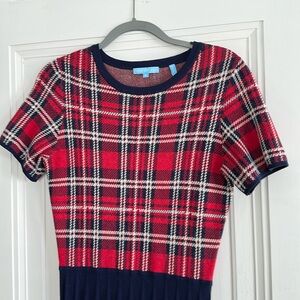 Plaid Draper James dress, perfect for holiday parties!